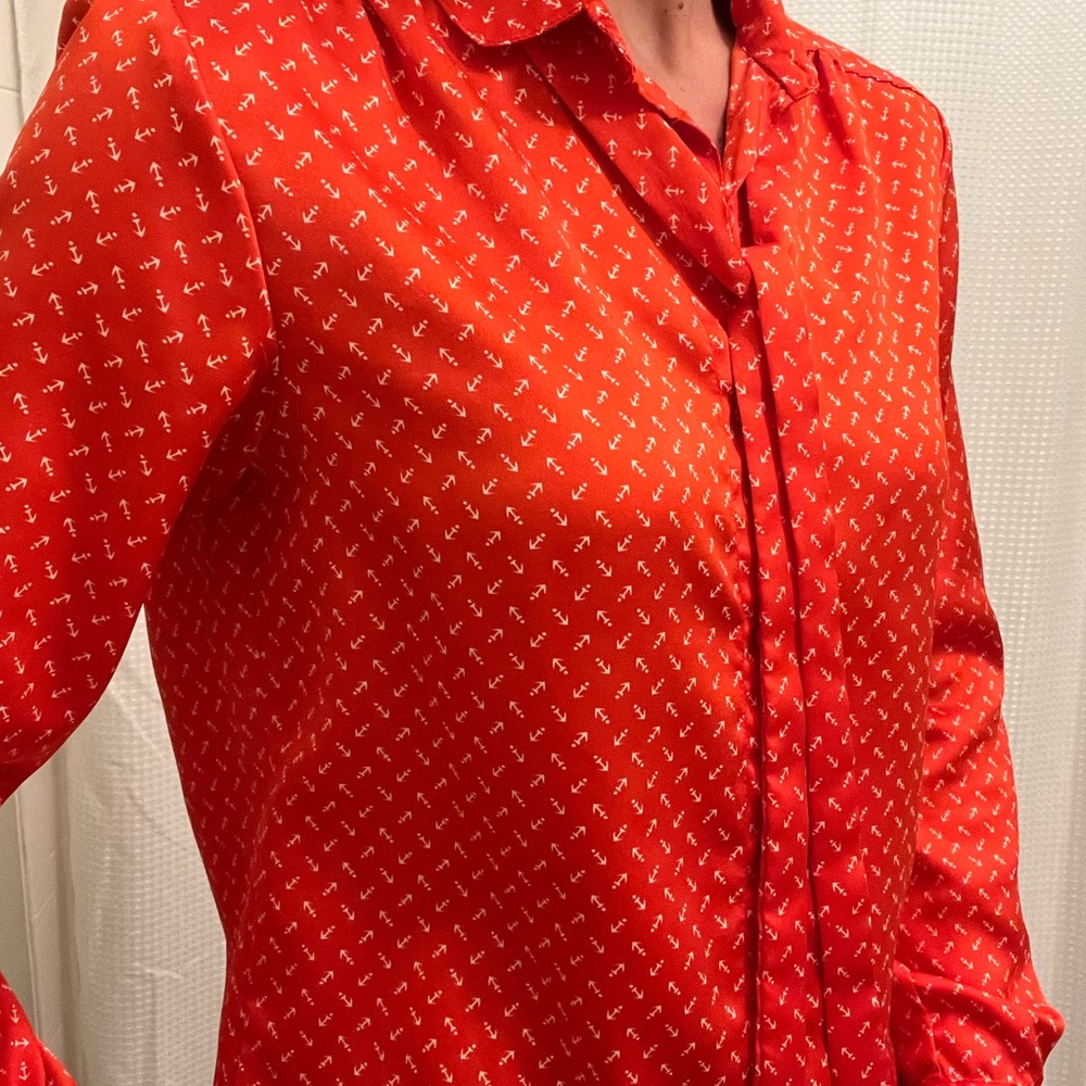 Vintage Breckinridge Collared Button-Down with Anchors -Fits 0/2